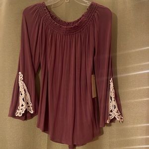 Paper + Tee Small Light Purple Long Sleeve Shirt